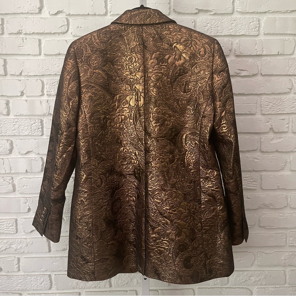 Metallic Brocade Blazer in Gold & Black – Express Size XS (NWT) - Picture 3 of 3